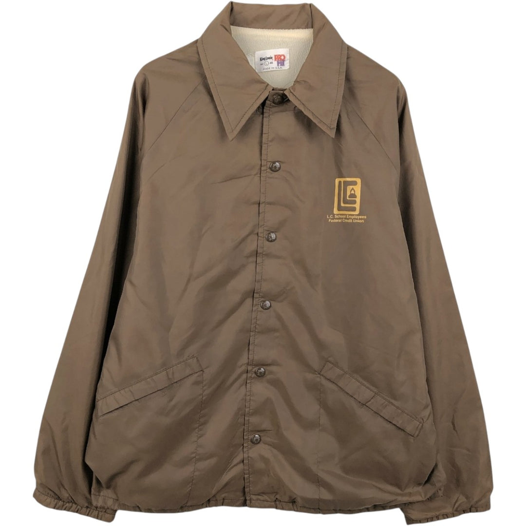 70s-80'S King Louie PRO FIT Coach Jacket, Made in USA, Men's Size L (approx.), Vintage unclear brown type Vintage Second Hand