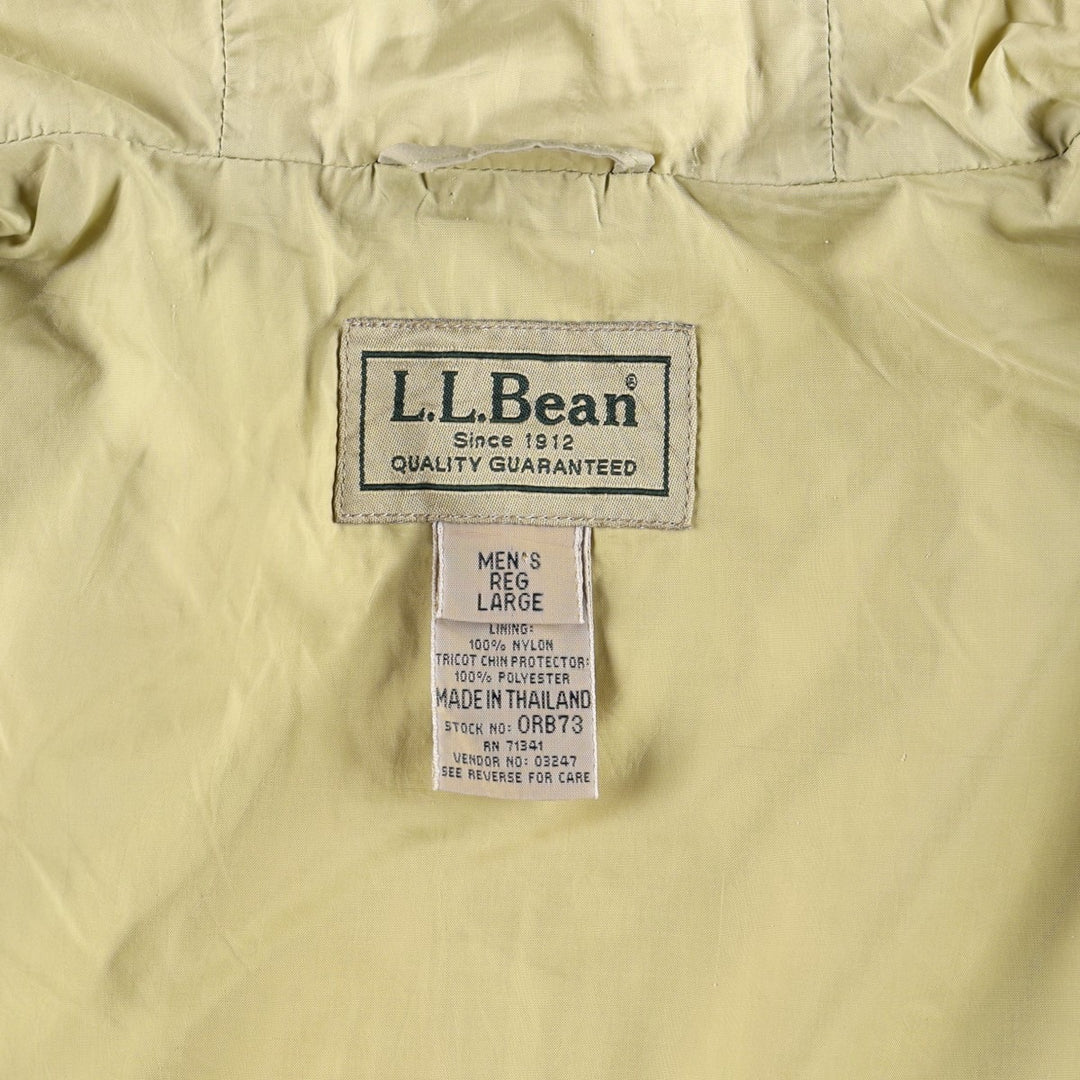 90s-00'S LLBean Mountain Parka Shell Jacket, Men's Size L (approx.), Vintage polyester Khaki type beige Vintage Second Hand