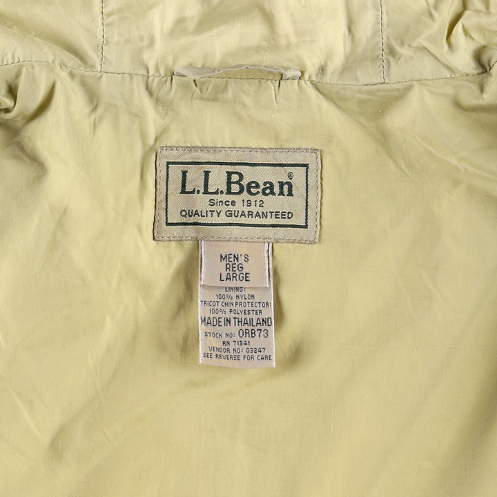 90s-00'S LLBean Mountain Parka Shell Jacket, Men's Size L (approx.), Vintage polyester Khaki type beige Vintage Second Hand