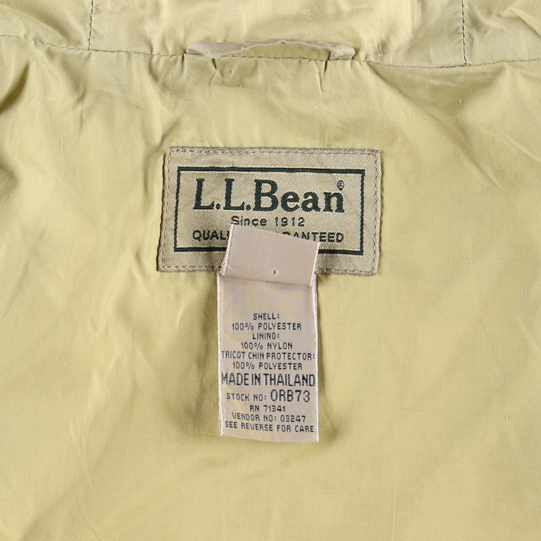90s-00'S LLBean Mountain Parka Shell Jacket, Men's Size L (approx.), Vintage polyester Khaki type beige Vintage Second Hand