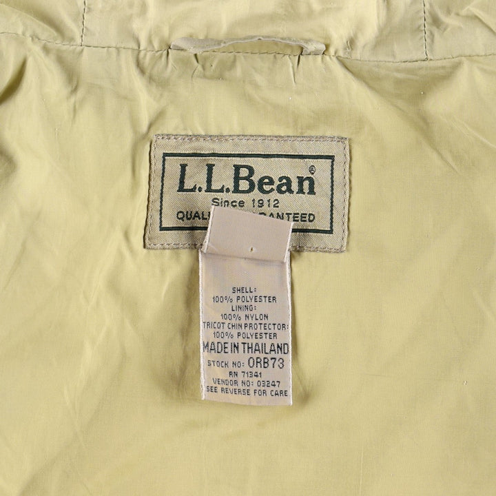 90s-00'S LLBean Mountain Parka Shell Jacket, Men's Size L (approx.), Vintage polyester Khaki type beige Vintage Second Hand