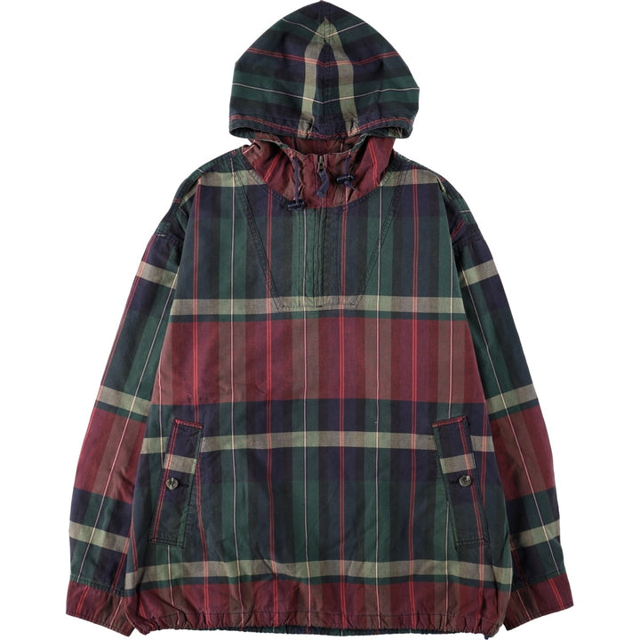 2000'S Eddie Bauer Madras Check Anorak Parka, Men's Size M (approx.) cotton green type Vintage Second Hand