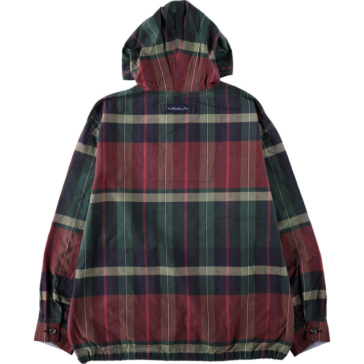 2000'S Eddie Bauer Madras Check Anorak Parka, Men's Size M (approx.) cotton green type Vintage Second Hand
