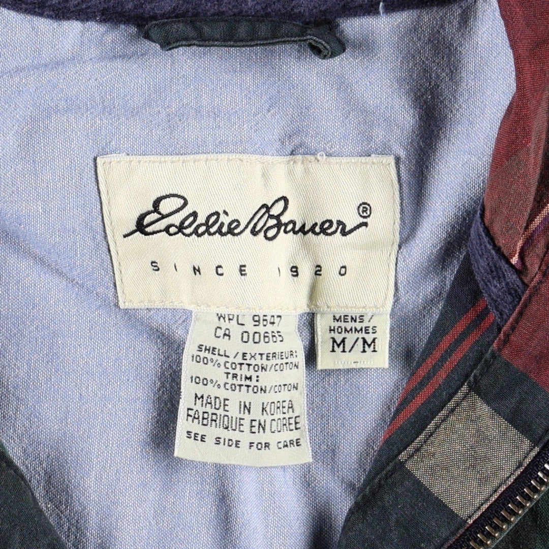 2000'S Eddie Bauer Madras Check Anorak Parka, Men's Size M (approx.) cotton green type Vintage Second Hand