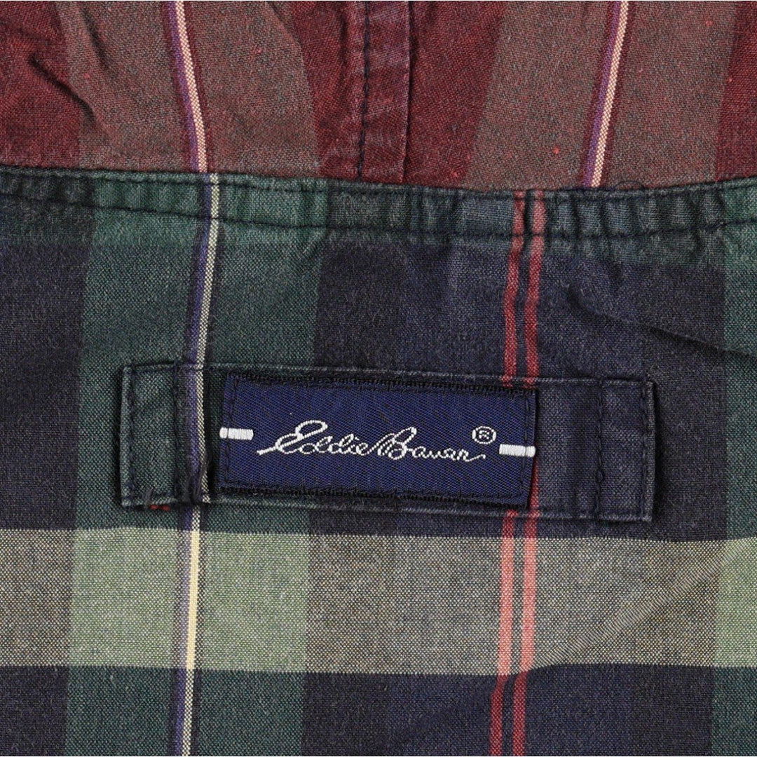 2000'S Eddie Bauer Madras Check Anorak Parka, Men's Size M (approx.) cotton green type Vintage Second Hand