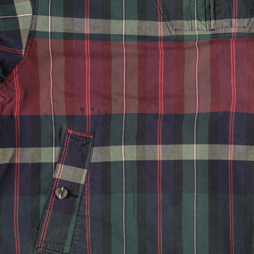2000'S Eddie Bauer Madras Check Anorak Parka, Men's Size M (approx.) cotton green type Vintage Second Hand