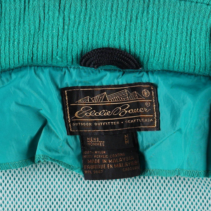 80s-90'S Eddie Bauer Nylon Jacket, Men's Size M (Equivalent), Vintage Nylon Emerald green Vintage Second Hand