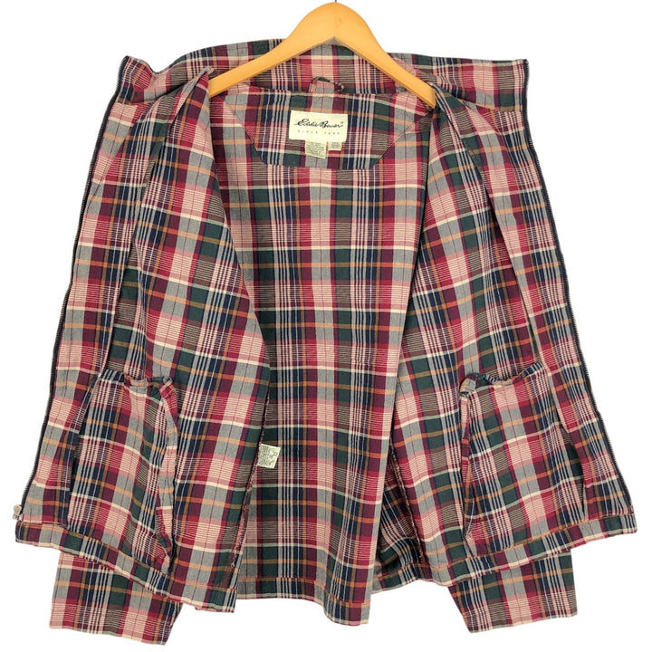 Eddie Bauer Check Pattern Mountain Jacket Shell Jacket Men's Size M cotton red type Vintage Second Hand