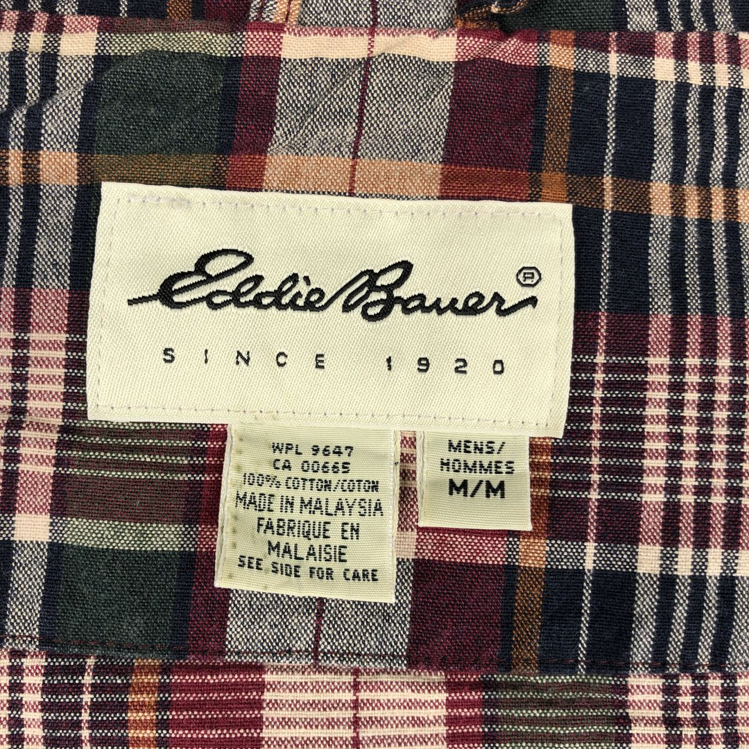 Eddie Bauer Check Pattern Mountain Jacket Shell Jacket Men's Size M cotton red type Vintage Second Hand