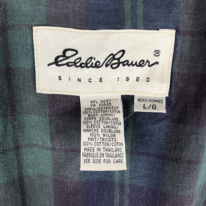 1990'S Eddie Bauer Cotton Jacket, Men's Size L (approx.), Vintage cotton Khaki type beige Vintage Second Hand