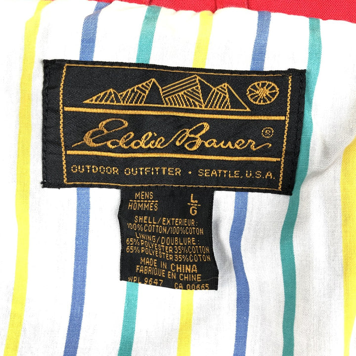 80s-90'S Eddie Bauer Black Tag Mountain Jacket Shell Jacket Men's L Size Vintage cotton blue type Vintage Second Hand