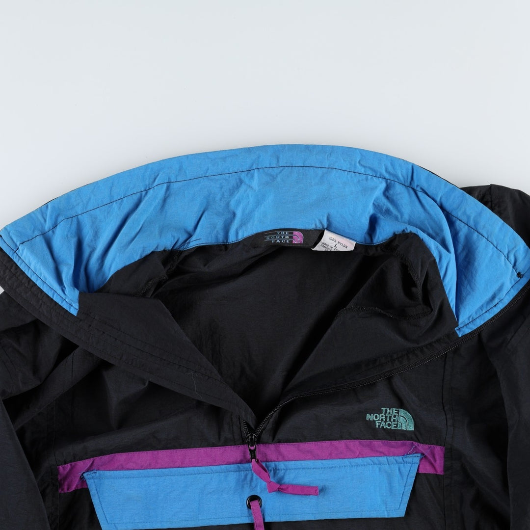 1990'S The North Face Anorak Jacket, Men's Size L (approx.), Vintage Nylon black type Vintage Second Hand