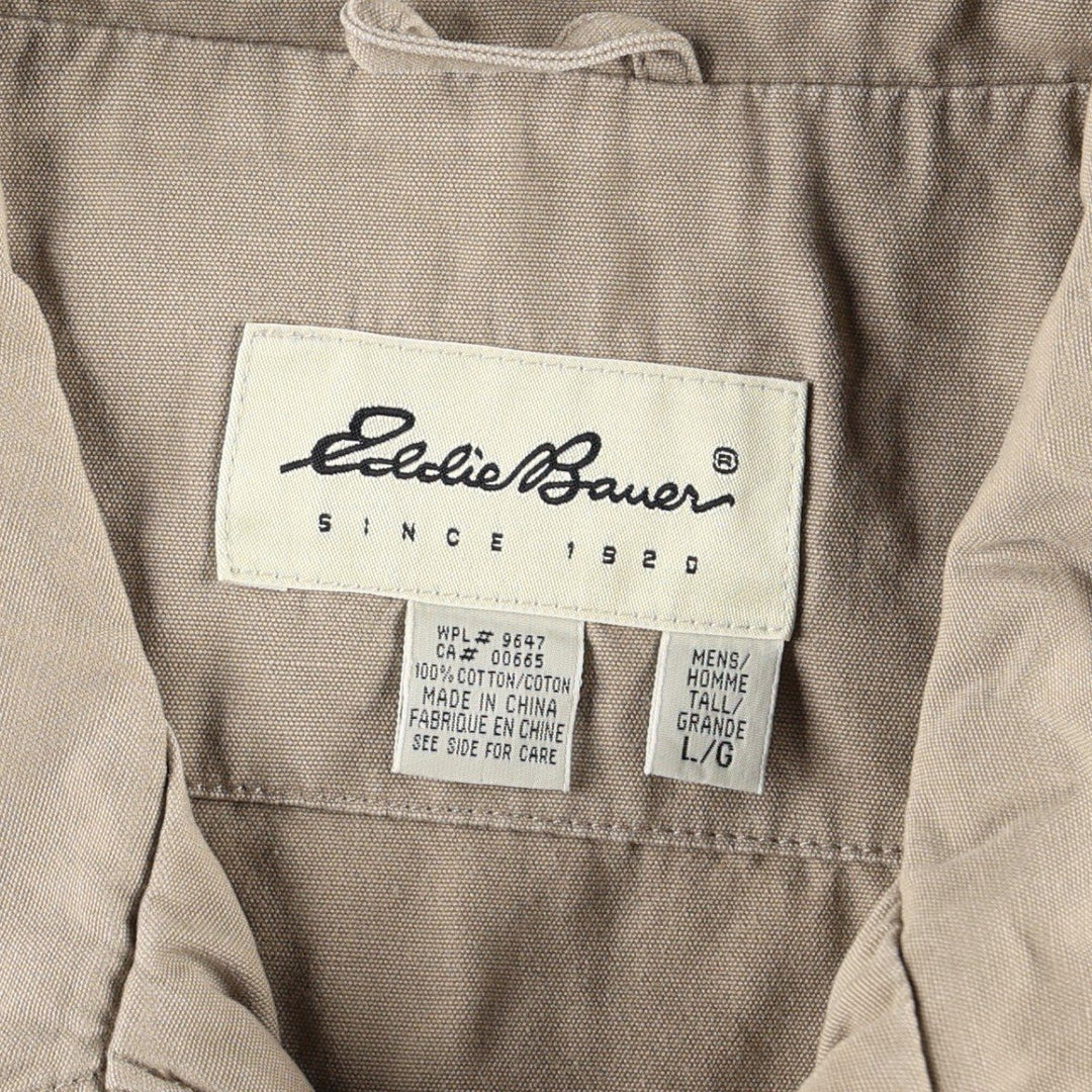 2000'S Eddie Bauer cotton jacket, men's size L (approx.) cotton Beige type Vintage Second Hand