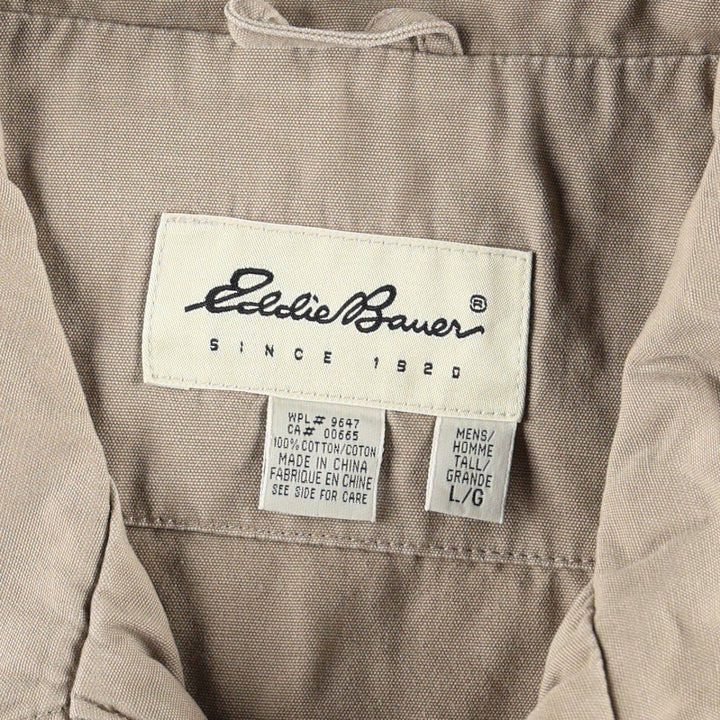2000'S Eddie Bauer cotton jacket, men's size L (approx.) cotton Beige type Vintage Second Hand