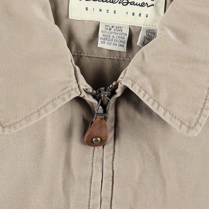 2000'S Eddie Bauer cotton jacket, men's size L (approx.) cotton Beige type Vintage Second Hand