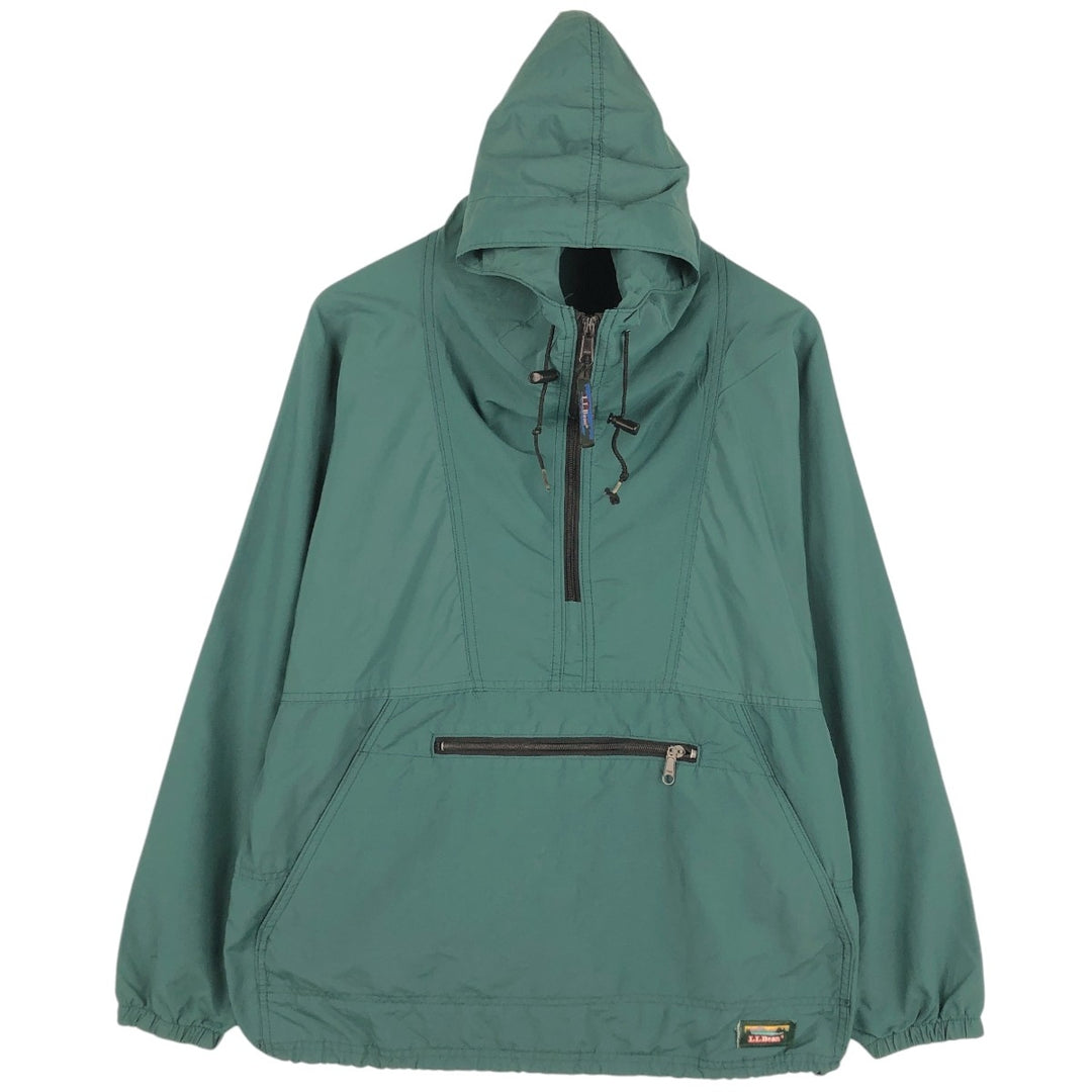 ~90'S LL Bean Anorak Parka with Mountain Logo and Katahdin Logo, Men's XL equivalent, Vintage unclear green type Vintage Second Hand