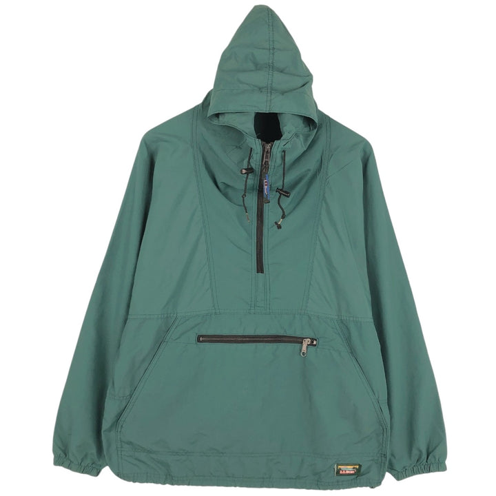 ~90'S LL Bean Anorak Parka with Mountain Logo and Katahdin Logo, Men's XL equivalent, Vintage unclear green type Vintage Second Hand