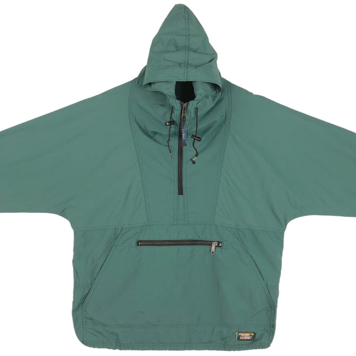 ~90'S LL Bean Anorak Parka with Mountain Logo and Katahdin Logo, Men's XL equivalent, Vintage unclear green type Vintage Second Hand