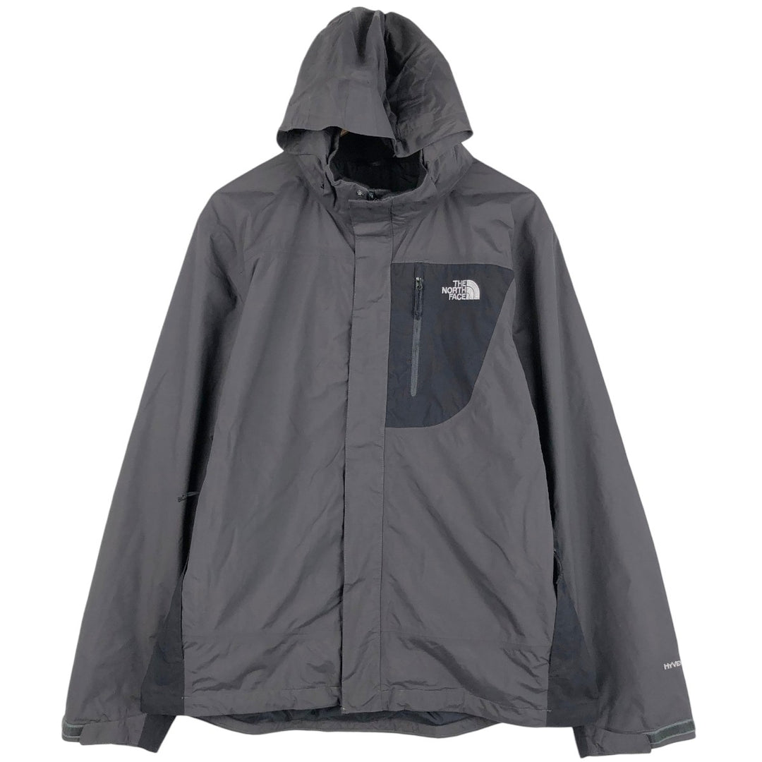 THE NORTH FACE HYVENT Mountain Parka Shell Jacket Men's L size Nylon Charcoal Vintage Second Hand