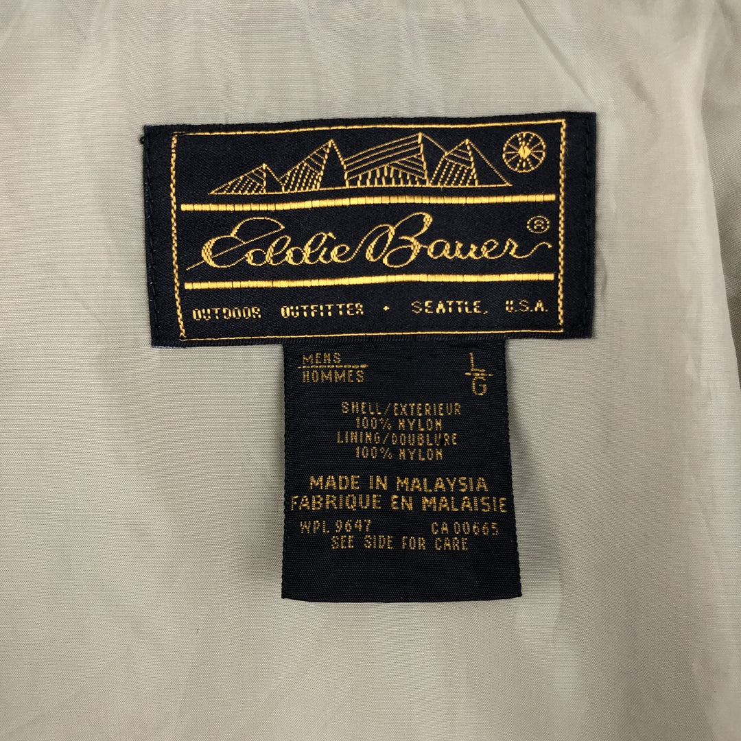 80s-90'S Eddie Bauer Black Tag Mountain Jacket Shell Jacket Men's L Size Vintage Nylon Khaki type beige Vintage Second Hand