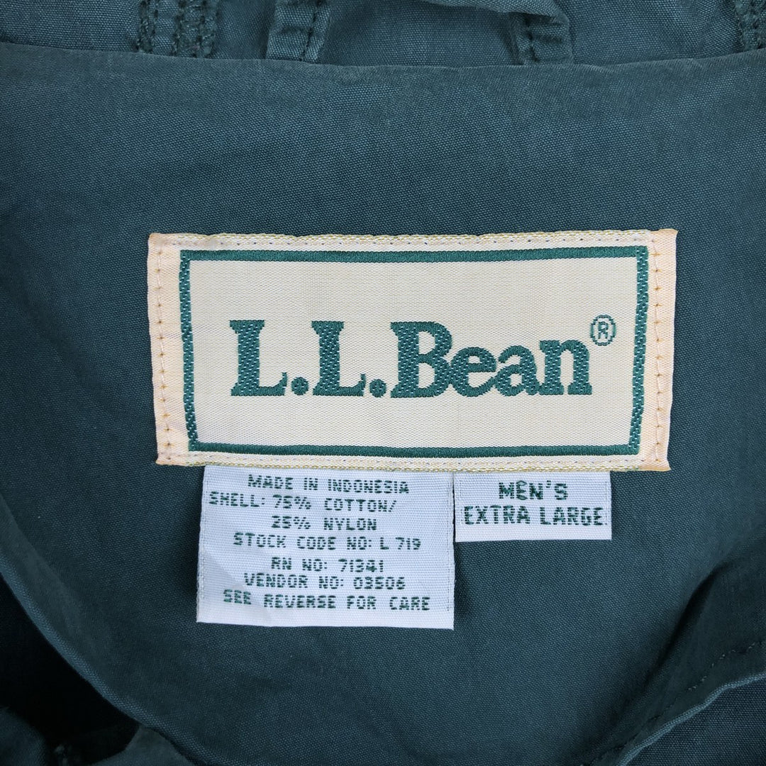 Vintage 1990'S LLBean Mountain Parka Shell Jacket, Men's Size XL. cotton green type Vintage Second Hand
