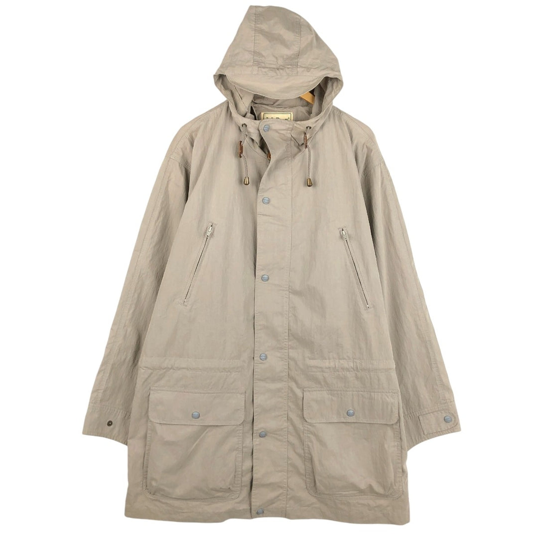 90s-00'S LLBean Mountain Parka Shell Jacket, Men's Size L (approx.), Vintage cotton Beige type Vintage Second Hand