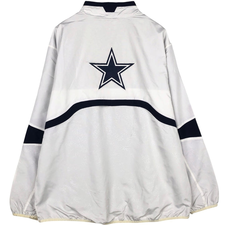 Reebok NFL Dallas Cowboys Half-Zip Warm-Up Pullover (Men's XL equivalent) polyester white type Vintage Second Hand