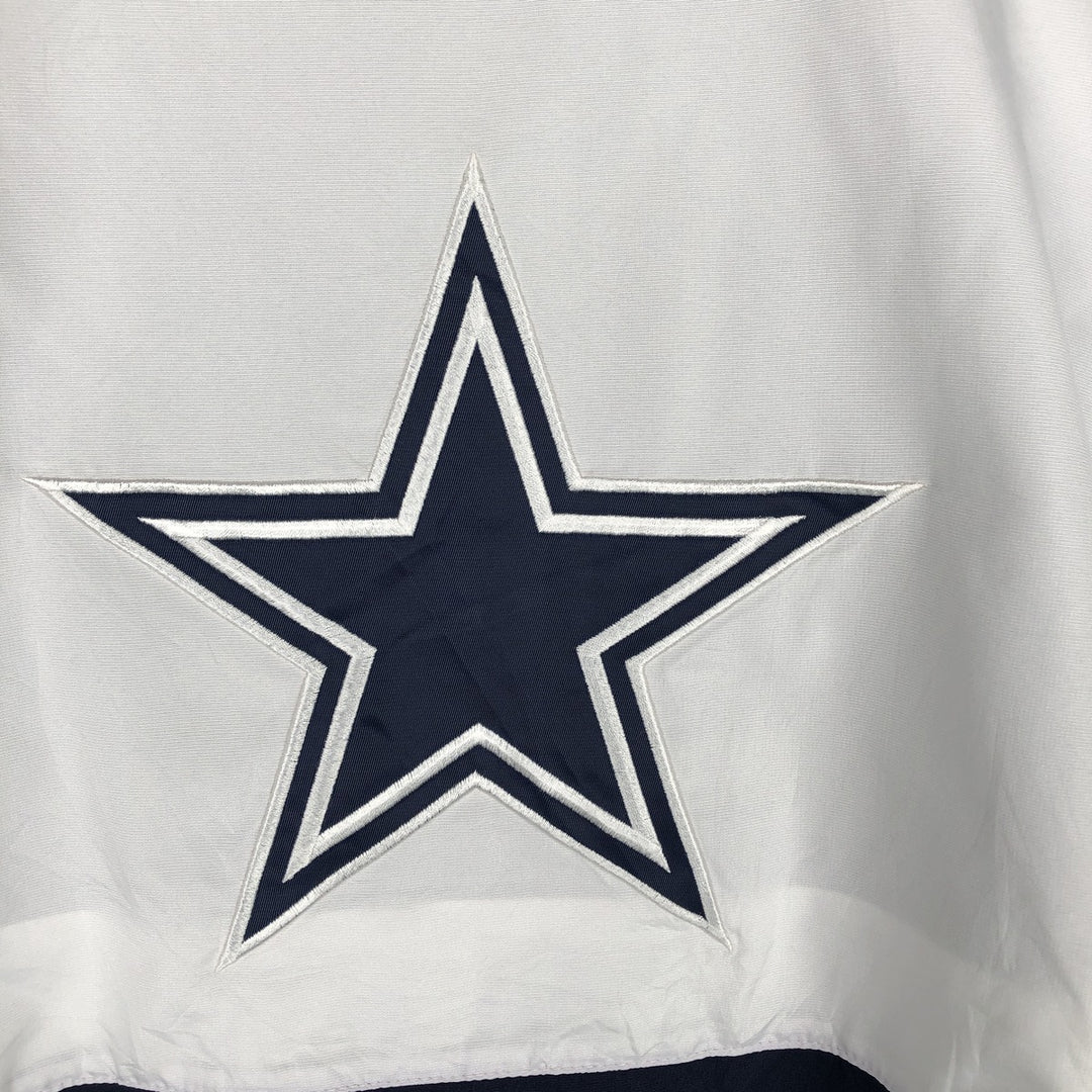 Reebok NFL Dallas Cowboys Half-Zip Warm-Up Pullover (Men's XL equivalent) polyester white type Vintage Second Hand