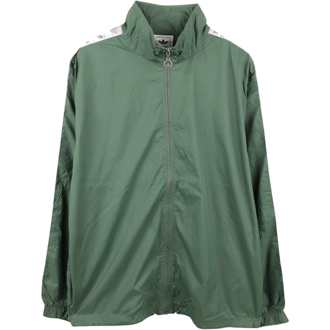 Adidas Trefoil Logo Nylon Jacket, Men's Size L (approx.) Nylon Khaki type sage green Vintage Second Hand