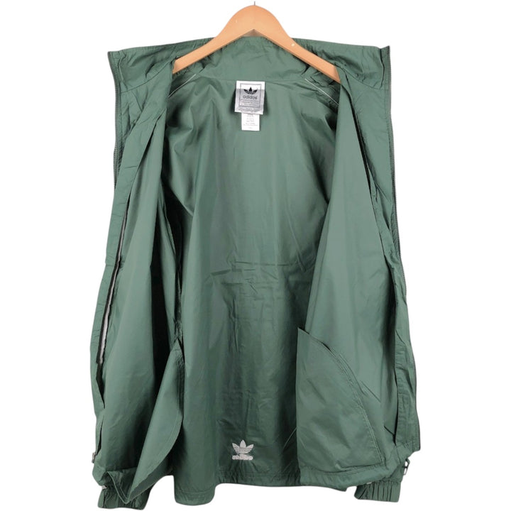 Adidas Trefoil Logo Nylon Jacket, Men's Size L (approx.) Nylon Khaki type sage green Vintage Second Hand