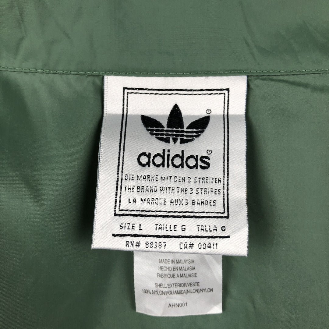 Adidas Trefoil Logo Nylon Jacket, Men's Size L (approx.) Nylon Khaki type sage green Vintage Second Hand