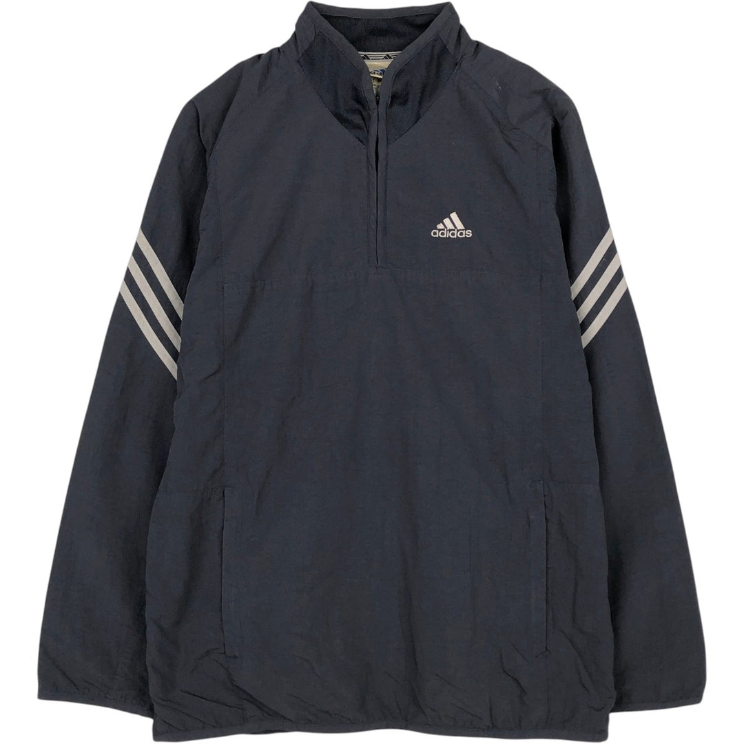 2000'S Adidas Half-Zip Nylon Pullover, Men's Size L (approx.) Nylon black type Vintage Second Hand