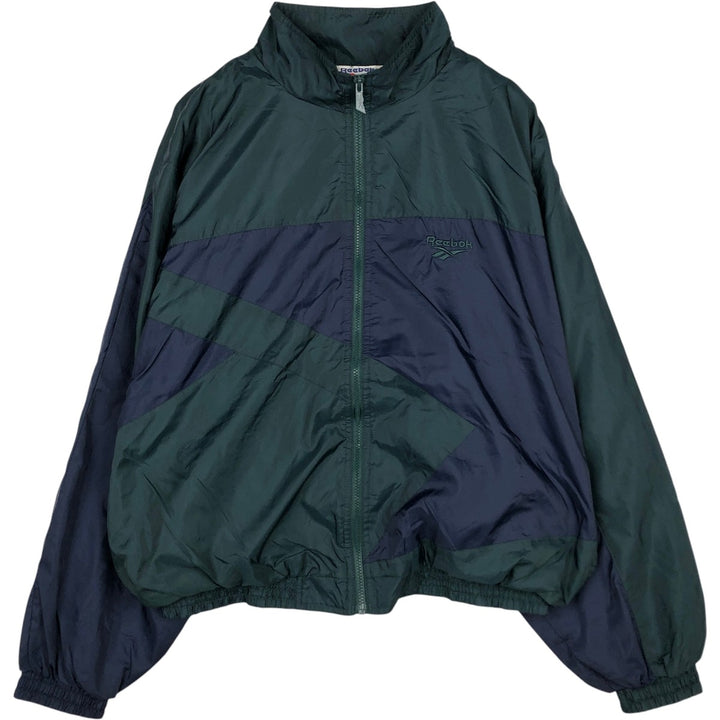 90'S Reebok nylon jacket, men's XL size, vintage Nylon navy blue type Vintage Second Hand