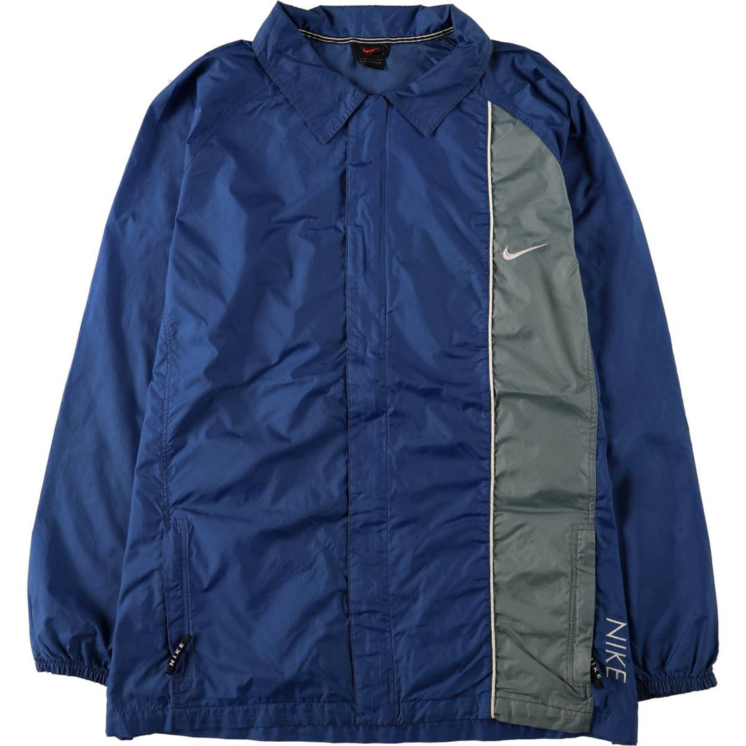 90s-00'S Nike collared windbreaker, men's size XL equivalent, vintage. polyester blue type Vintage Second Hand