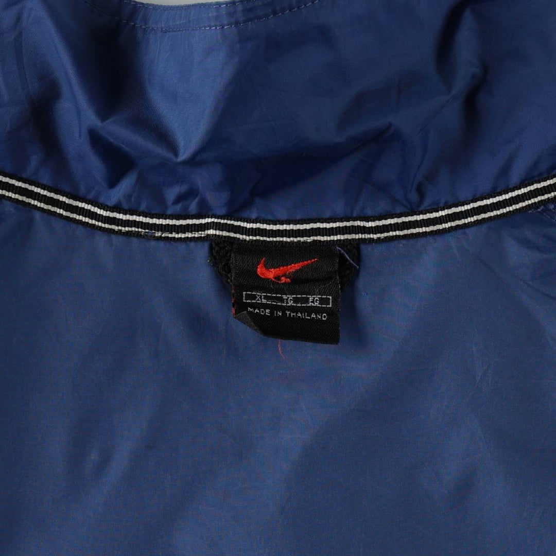 90s-00'S Nike collared windbreaker, men's size XL equivalent, vintage. polyester blue type Vintage Second Hand