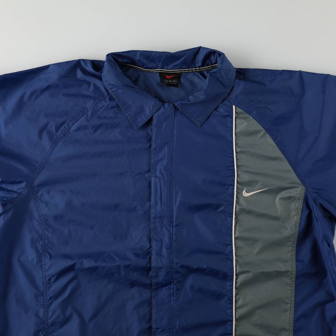 90s-00'S Nike collared windbreaker, men's size XL equivalent, vintage. polyester blue type Vintage Second Hand