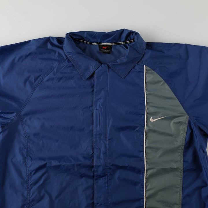 90s-00'S Nike collared windbreaker, men's size XL equivalent, vintage. polyester blue type Vintage Second Hand