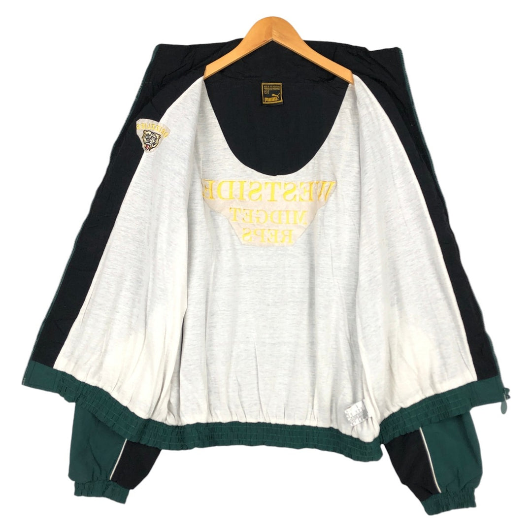 90'S Puma Nylon Jacket, Men's Size XL (approx.), Vintage Nylon Green type dark green Vintage Second Hand