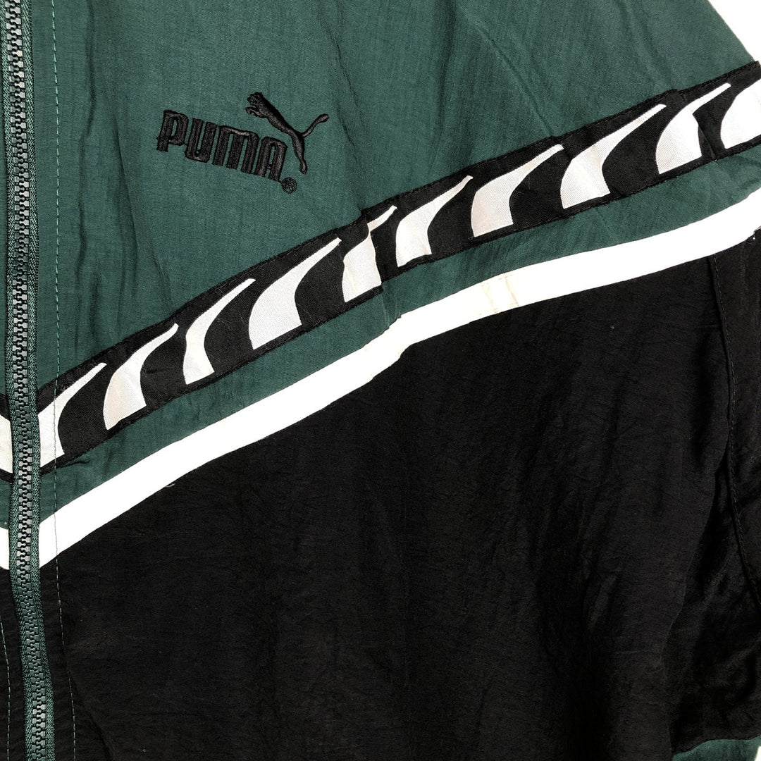 90'S Puma Nylon Jacket, Men's Size XL (approx.), Vintage Nylon Green type dark green Vintage Second Hand