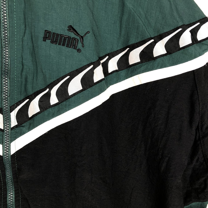 90'S Puma Nylon Jacket, Men's Size XL (approx.), Vintage Nylon Green type dark green Vintage Second Hand