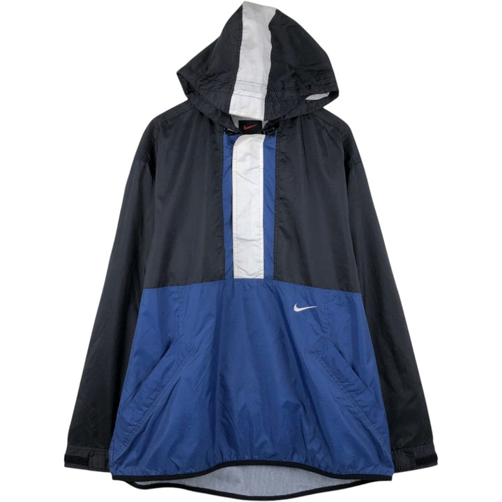 90s-00'S Nike Anorak Hoodie, Men's Size XL Nylon black type Vintage Second Hand