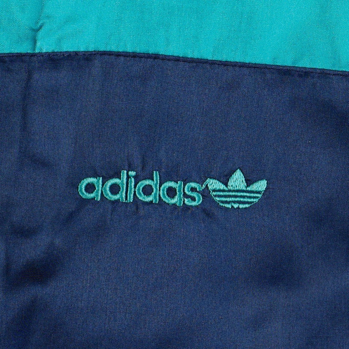 80'S Adidas nylon jacket, men's XL size, vintage Nylon navy blue type Vintage Second Hand