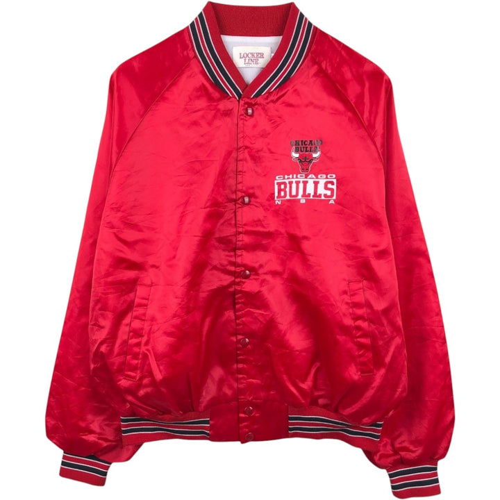 LOCKER LINE NBA CHICAGOBULLS Nylon Blouson, Made in USA, Men's XL equivalent, Vintage. Nylon red type Vintage Second Hand