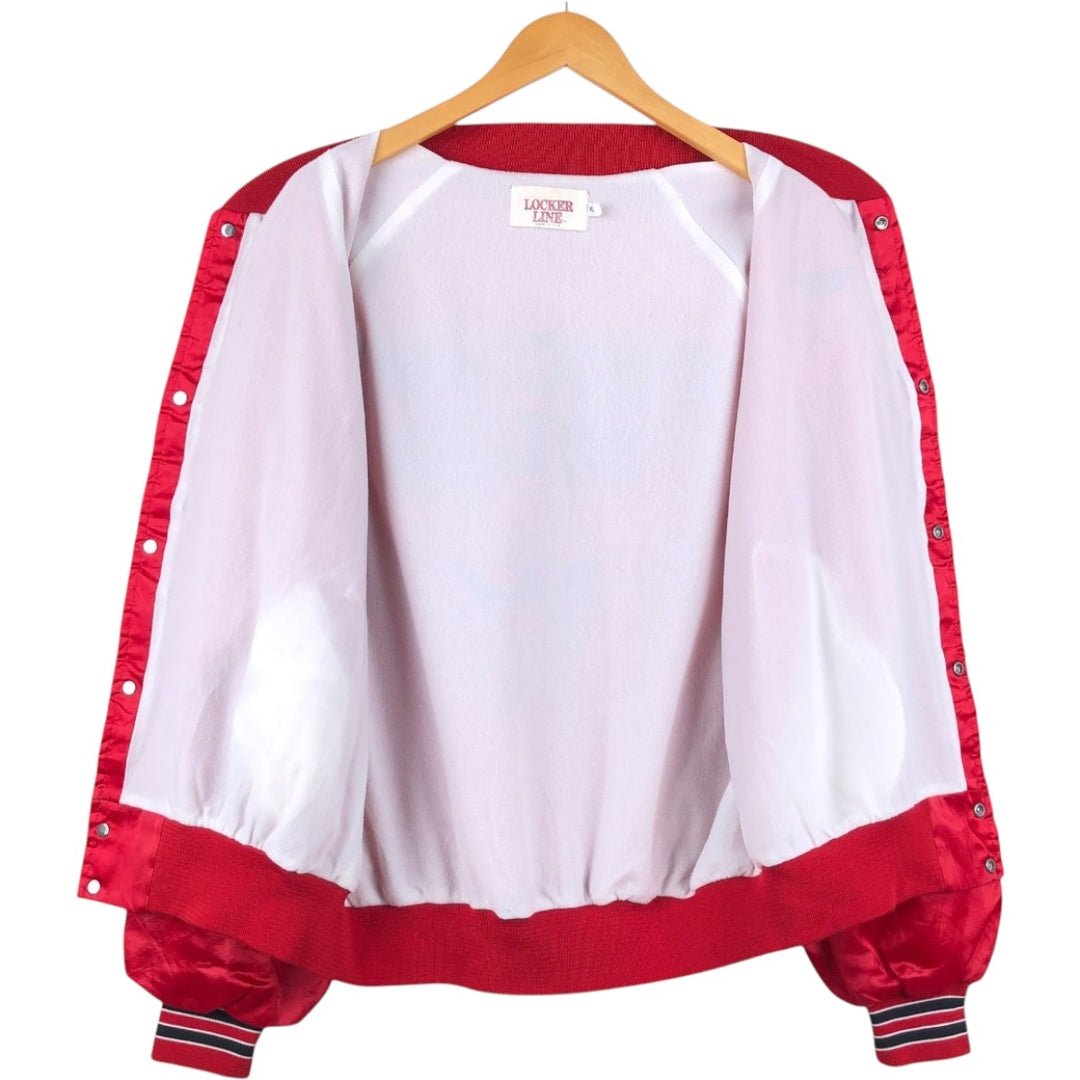 LOCKER LINE NBA CHICAGOBULLS Nylon Blouson, Made in USA, Men's XL equivalent, Vintage. Nylon red type Vintage Second Hand