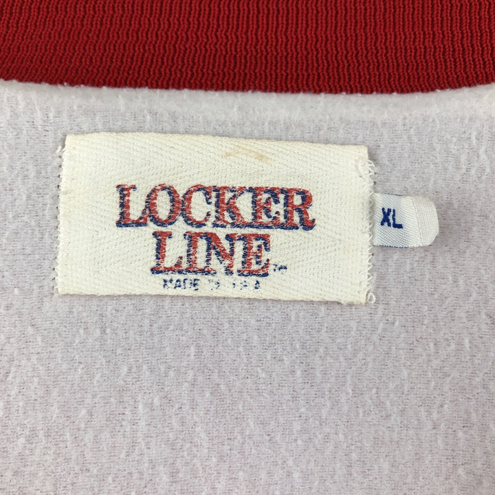 LOCKER LINE NBA CHICAGOBULLS Nylon Blouson, Made in USA, Men's XL equivalent, Vintage. Nylon red type Vintage Second Hand