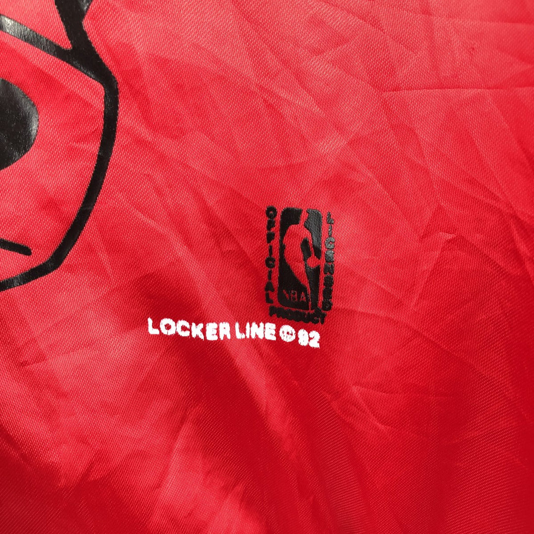 LOCKER LINE NBA CHICAGOBULLS Nylon Blouson, Made in USA, Men's XL equivalent, Vintage. Nylon red type Vintage Second Hand