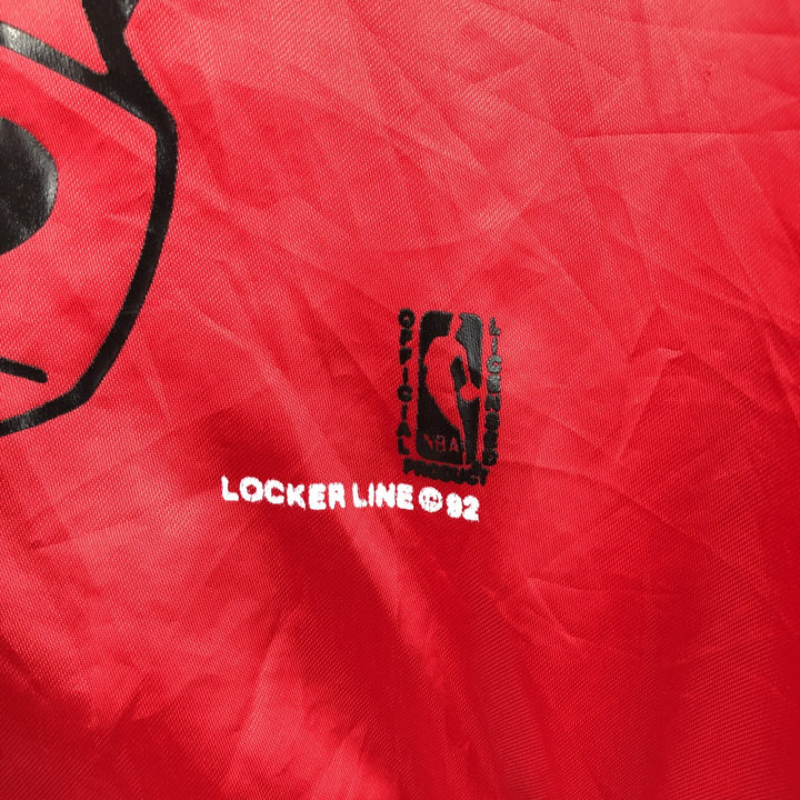 LOCKER LINE NBA CHICAGOBULLS Nylon Blouson, Made in USA, Men's XL equivalent, Vintage. Nylon red type Vintage Second Hand
