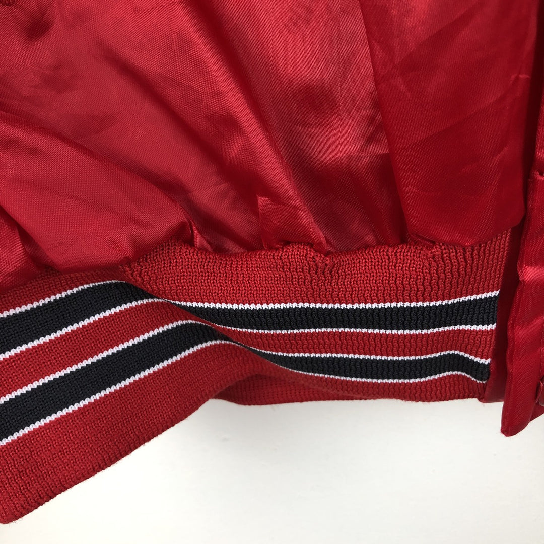 LOCKER LINE NBA CHICAGOBULLS Nylon Blouson, Made in USA, Men's XL equivalent, Vintage. Nylon red type Vintage Second Hand