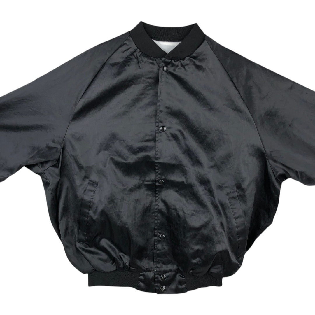 80s-90'S WESTARK Varsity Jacket/Award Jacket, Made in USA, Men's XL equivalent, Vintage Nylon black type Vintage Second Hand
