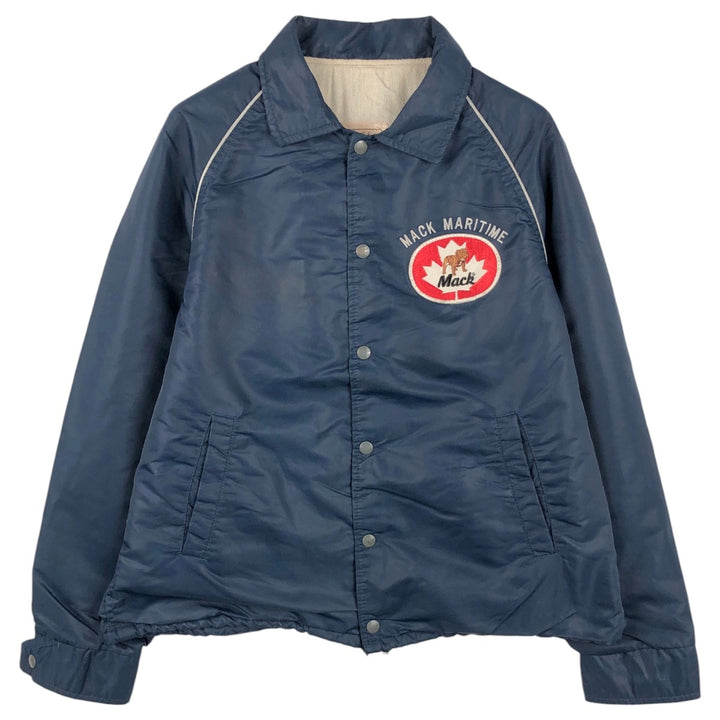 Pem-Star Padded Coach Jacket, Men's Size L (approx.) Nylon navy blue type Vintage Second Hand